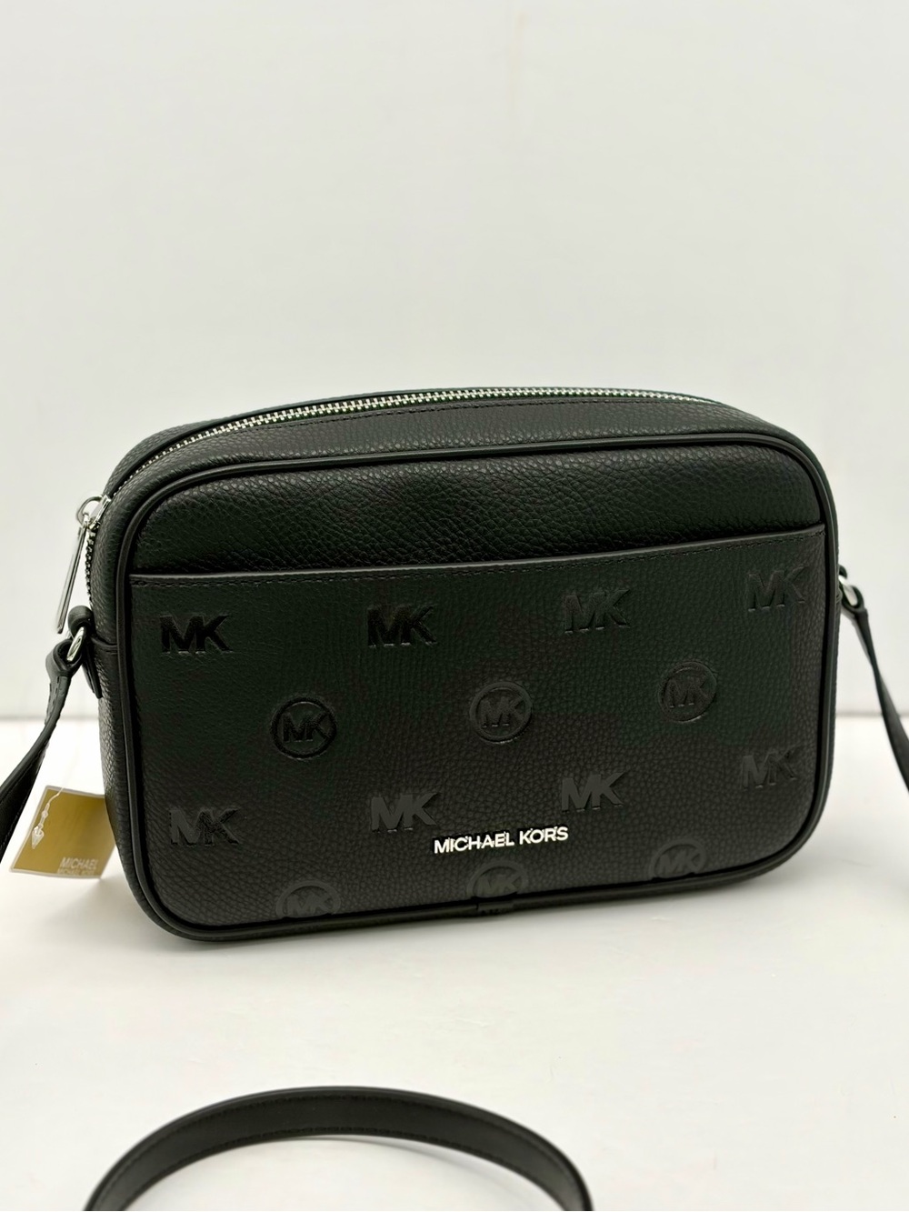 Michael Kors Black Jet Set Travel Large Logo Debossed Camera Crossbody Bag - Picture 14 of 16